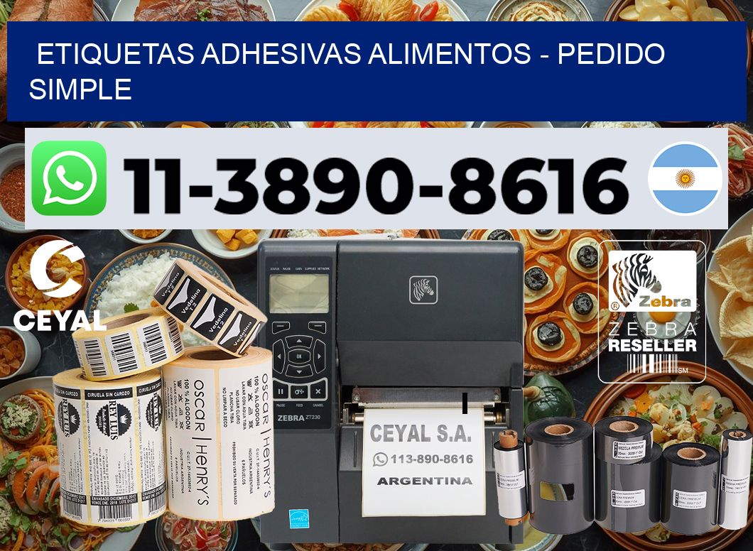 ETIQUETAS ADHESIVAS ALIMENTOS - Pedido simple