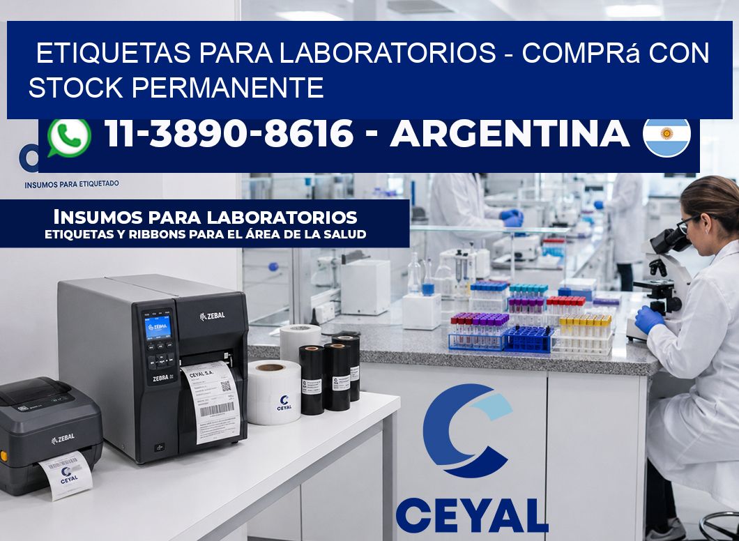 ETIQUETAS PARA LABORATORIOS - Comprá con stock permanente
