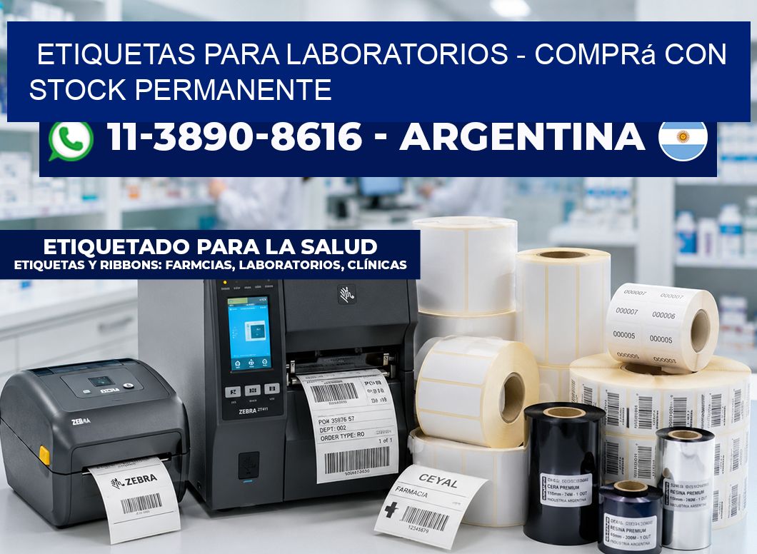 ETIQUETAS PARA LABORATORIOS - Comprá con stock permanente