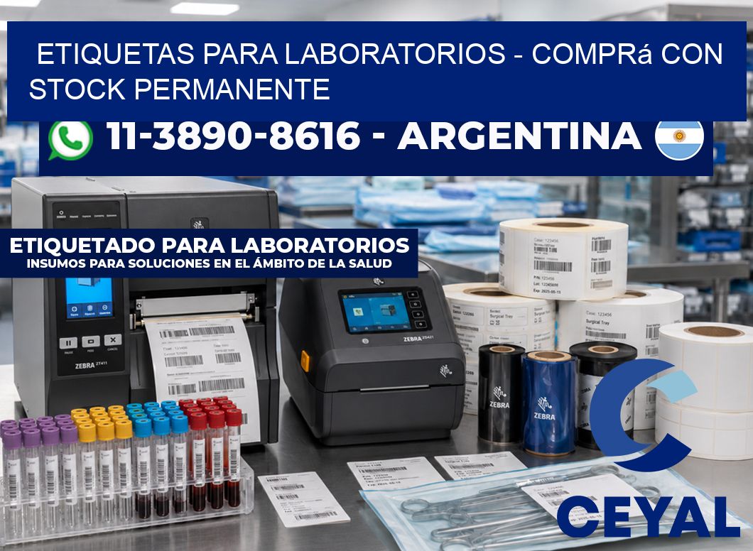 ETIQUETAS PARA LABORATORIOS - Comprá con stock permanente