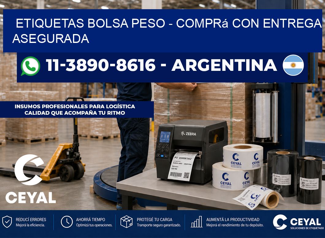 Etiquetas Bolsa peso - Comprá con entrega asegurada