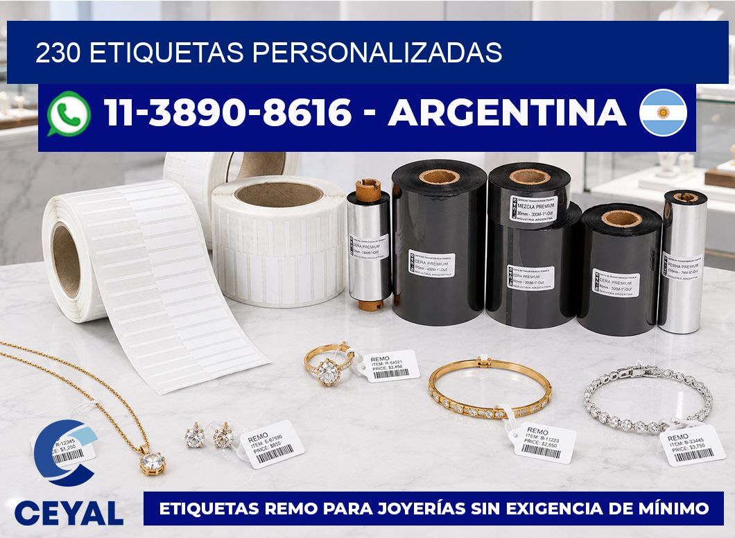 230 ETIQUETAS PERSONALIZADAS
