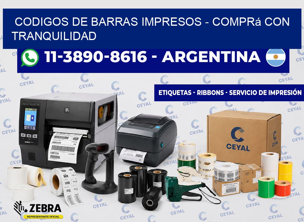 CODIGOS DE BARRAS IMPRESOS - Comprá con tranquilidad