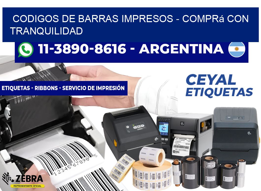 CODIGOS DE BARRAS IMPRESOS - Comprá con tranquilidad