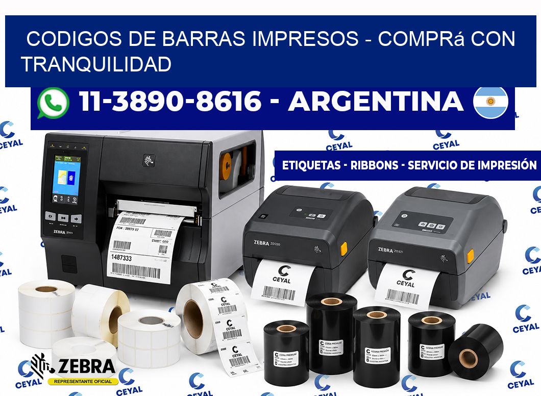 CODIGOS DE BARRAS IMPRESOS - Comprá con tranquilidad