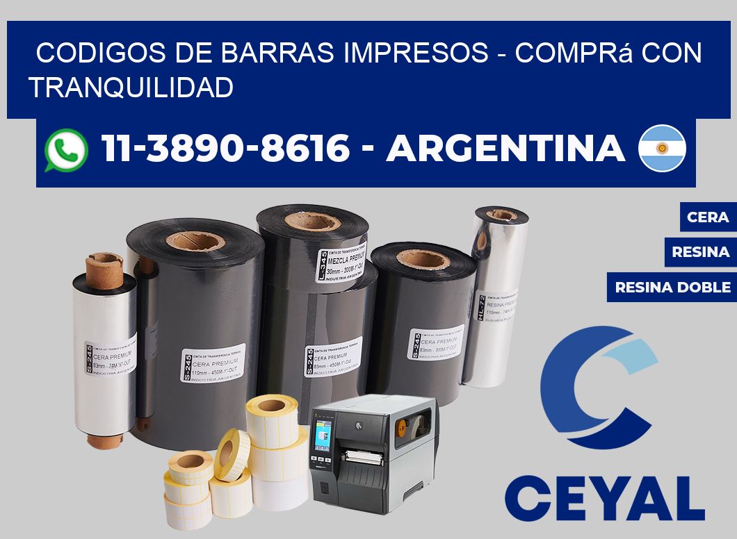 CODIGOS DE BARRAS IMPRESOS - Comprá con tranquilidad