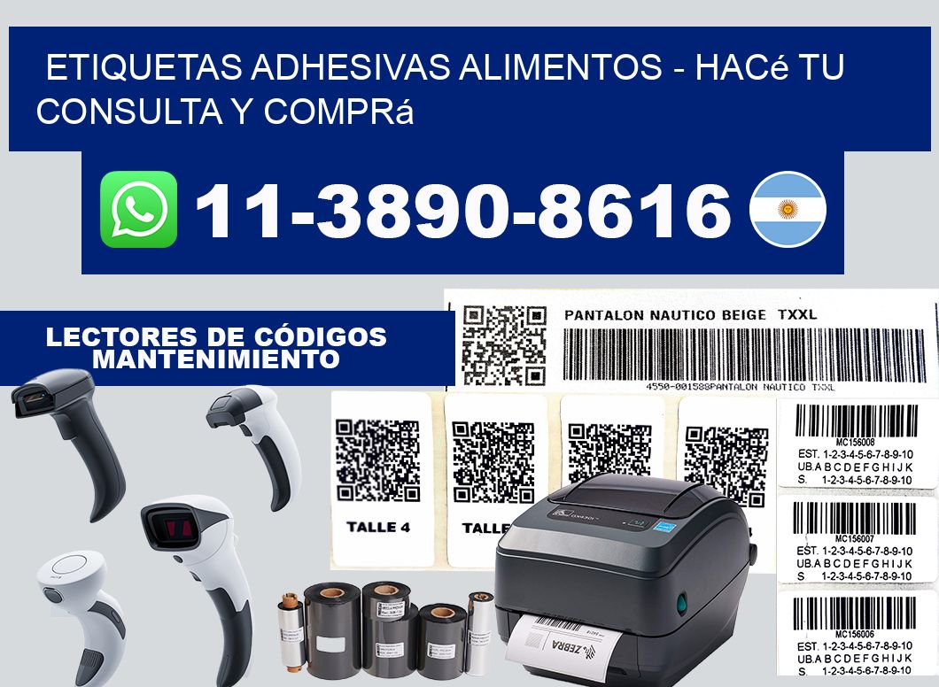 ETIQUETAS ADHESIVAS ALIMENTOS - Hacé tu consulta y comprá