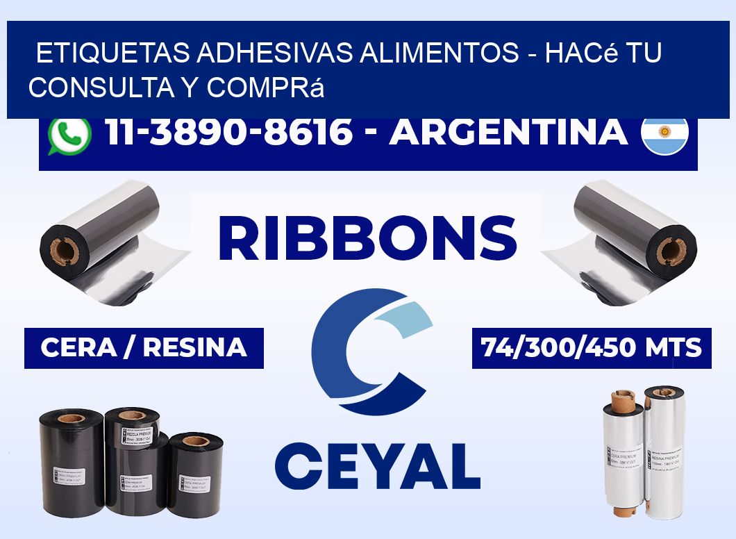ETIQUETAS ADHESIVAS ALIMENTOS - Hacé tu consulta y comprá