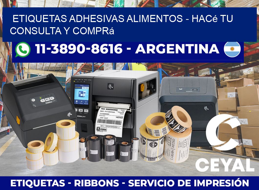 ETIQUETAS ADHESIVAS ALIMENTOS – Hacé tu consulta y comprá