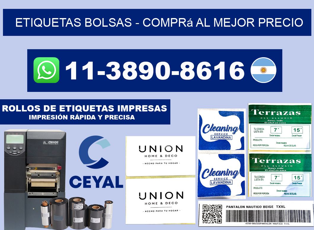 ETIQUETAS BOLSAS - Comprá al mejor precio