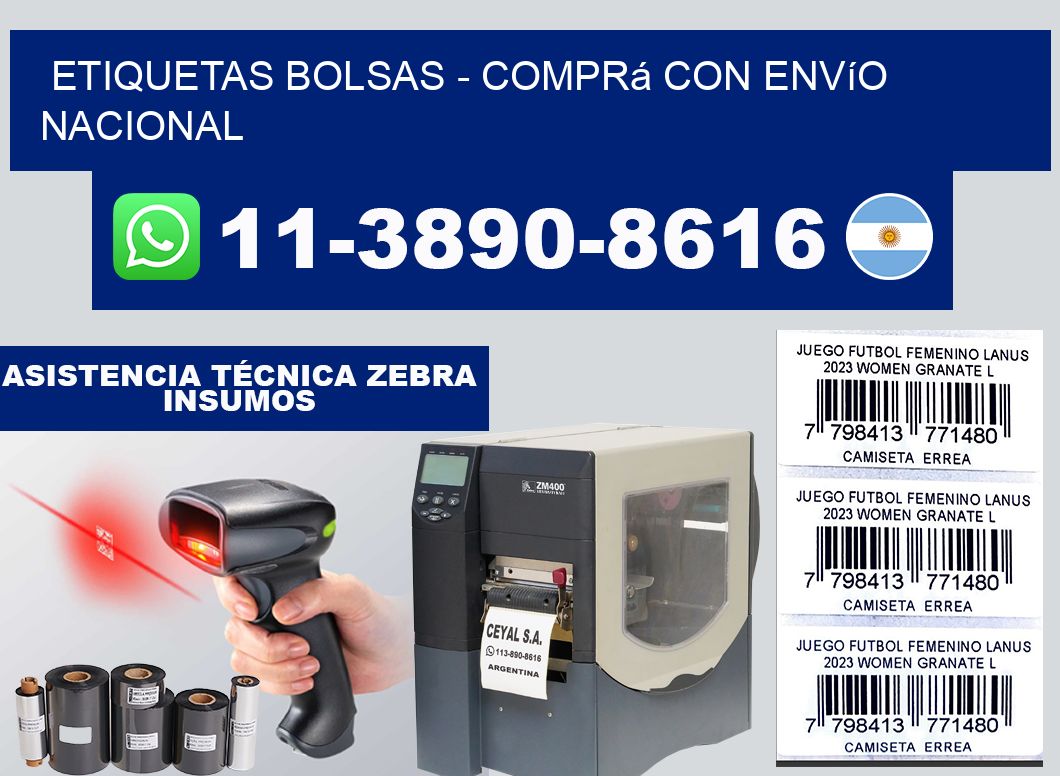 ETIQUETAS BOLSAS - Comprá con envío nacional