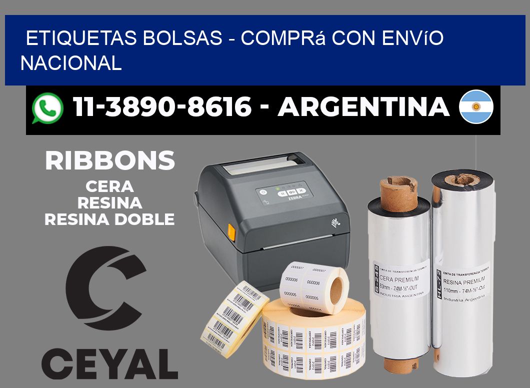 ETIQUETAS BOLSAS - Comprá con envío nacional