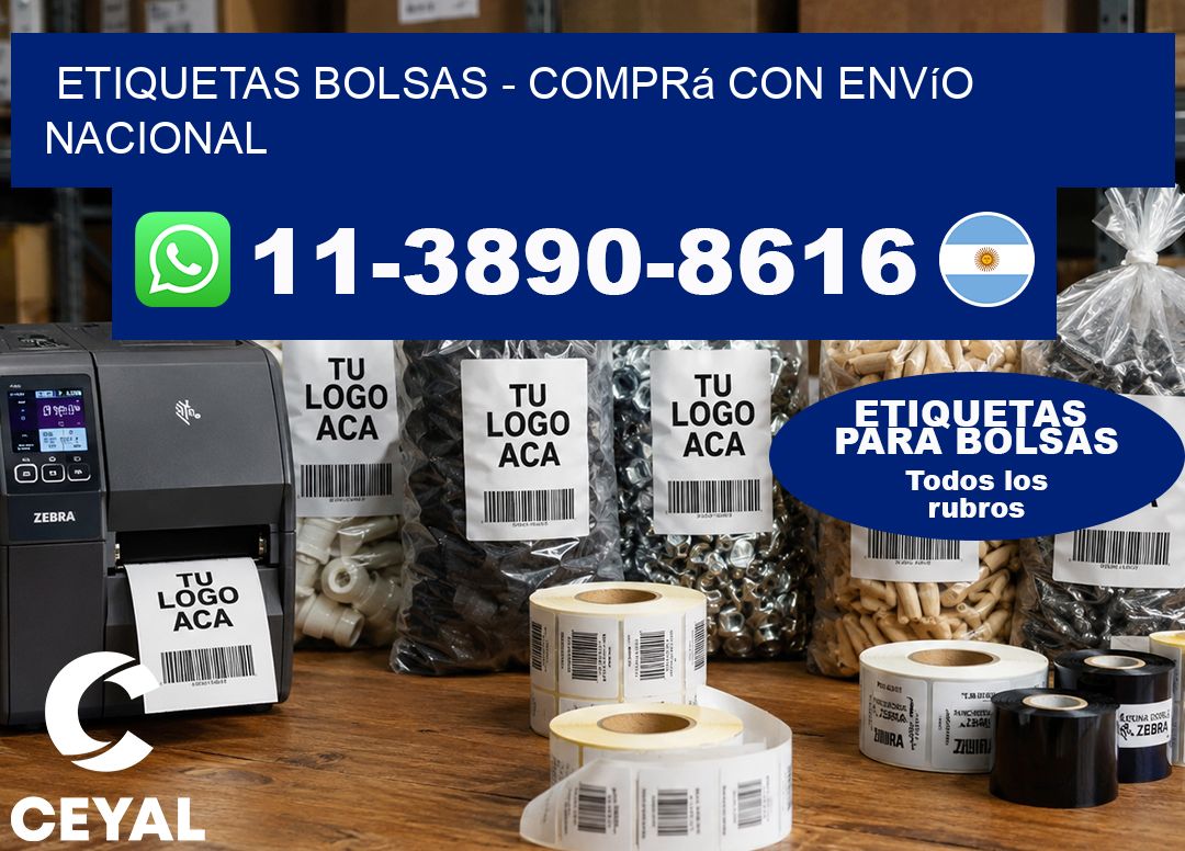 ETIQUETAS BOLSAS – Comprá con envío nacional