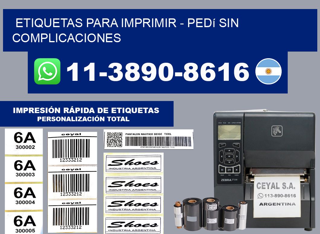 ETIQUETAS PARA IMPRIMIR - Pedí sin complicaciones