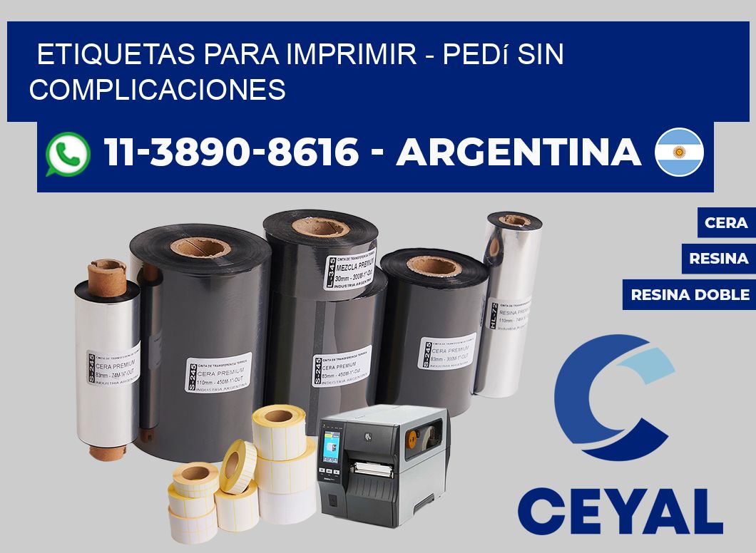 ETIQUETAS PARA IMPRIMIR - Pedí sin complicaciones