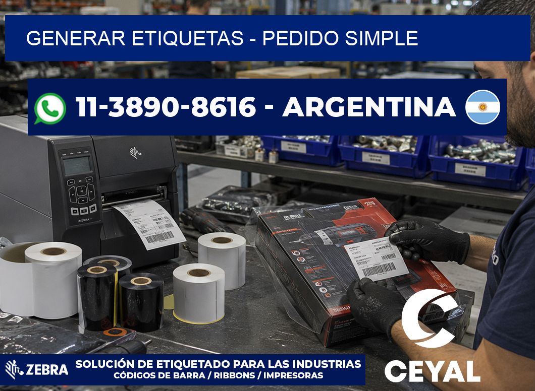 GENERAR ETIQUETAS – Pedido simple