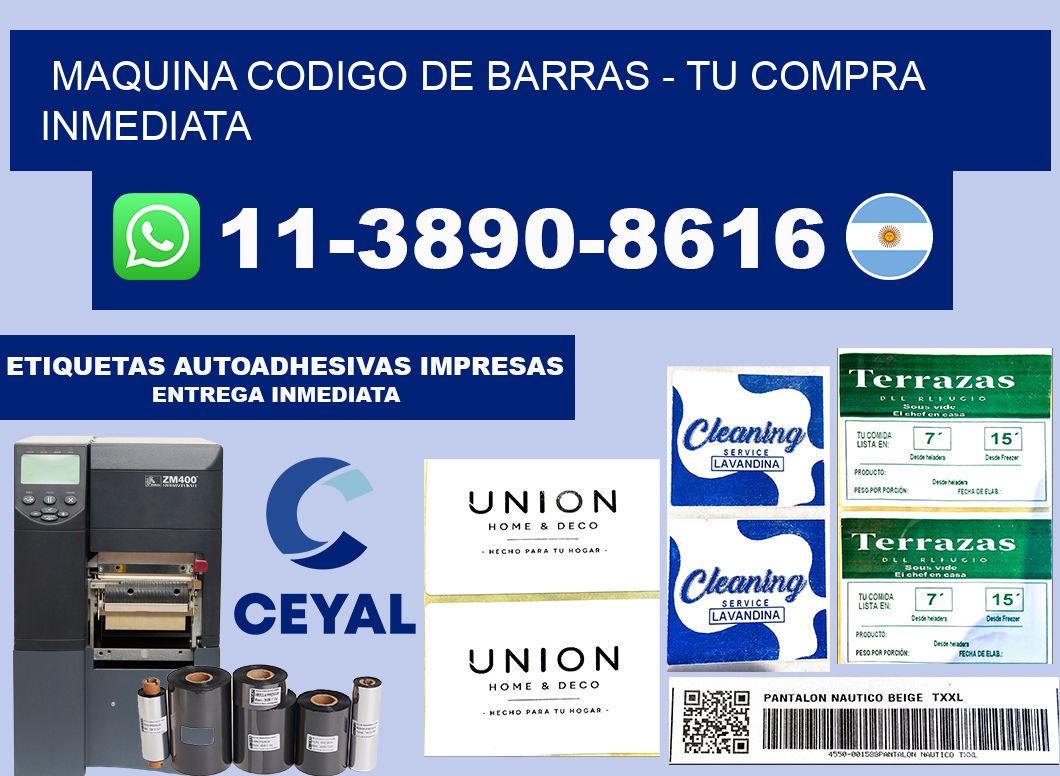 MAQUINA CODIGO DE BARRAS - Tu compra inmediata