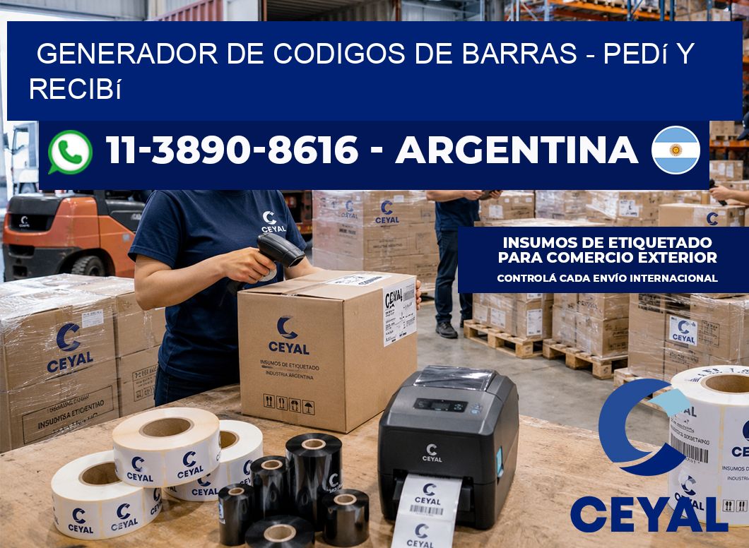 generador de codigos de barras - Pedí y recibí