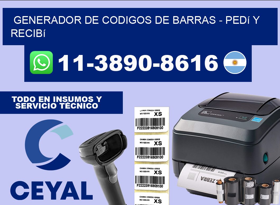 generador de codigos de barras - Pedí y recibí