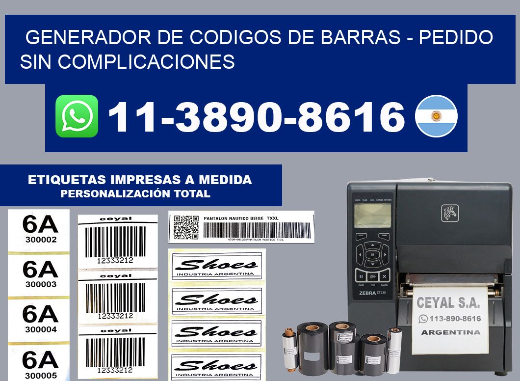 generador de codigos de barras - Pedido sin complicaciones