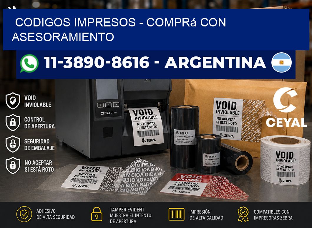 Codigos impresos - Comprá con asesoramiento