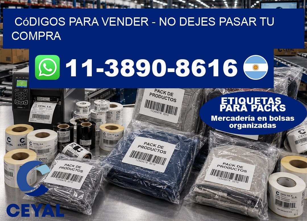 Códigos para vender - No dejes pasar tu compra