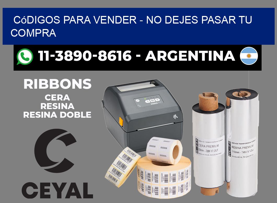 Códigos para vender - No dejes pasar tu compra