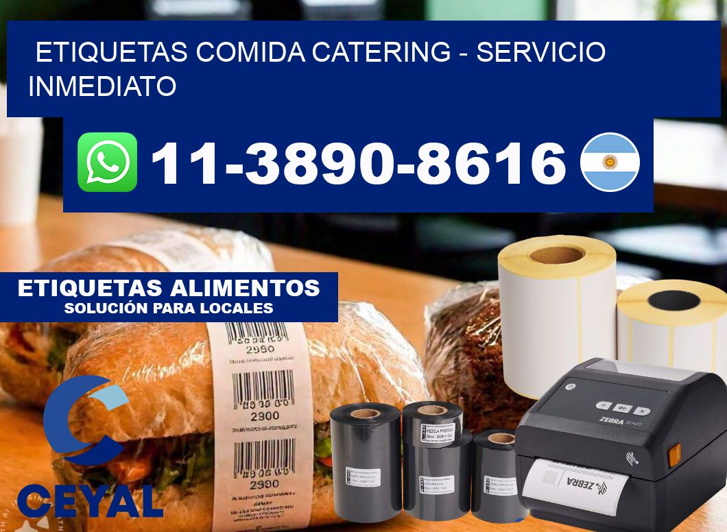 ETIQUETAS COMIDA CATERING - Servicio inmediato