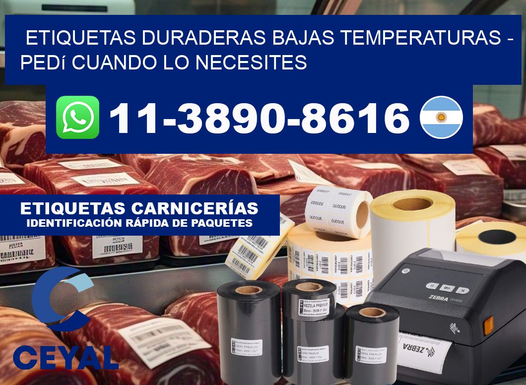 ETIQUETAS DURADERAS BAJAS TEMPERATURAS - Pedí cuando lo necesites