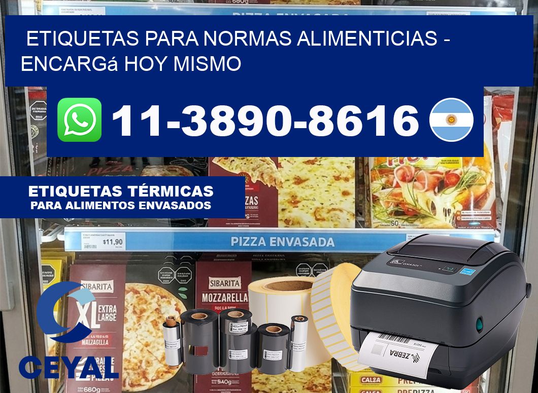 ETIQUETAS PARA NORMAS ALIMENTICIAS - Encargá hoy mismo