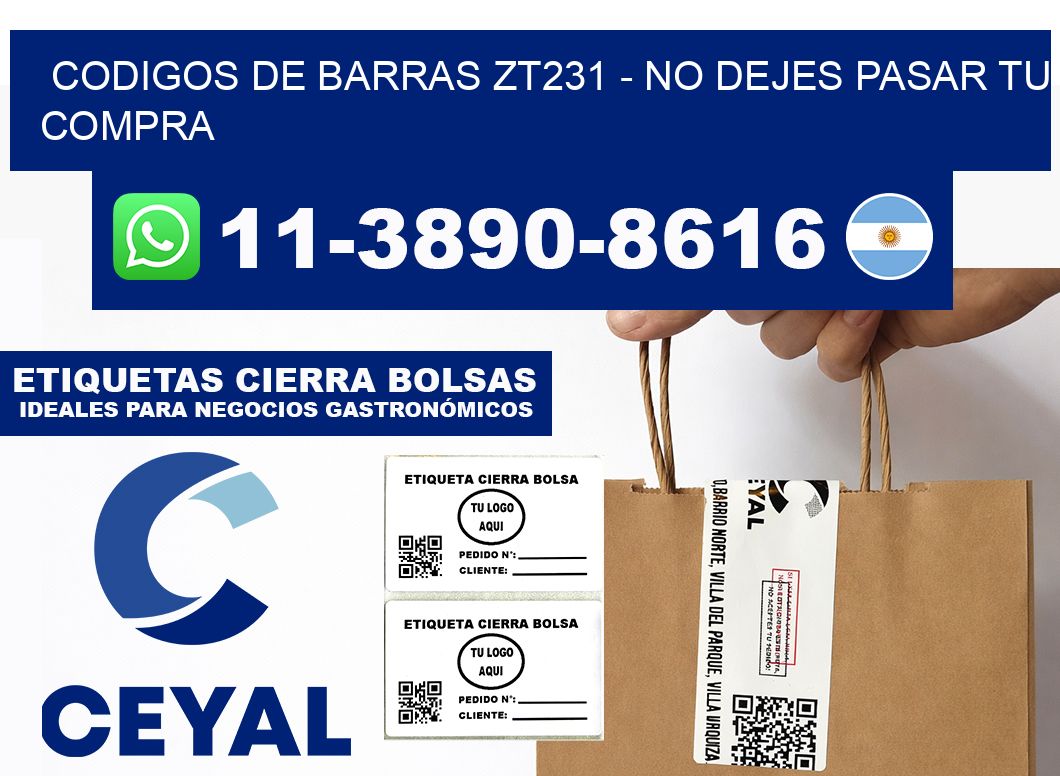 codigos de barras zt231 - No dejes pasar tu compra