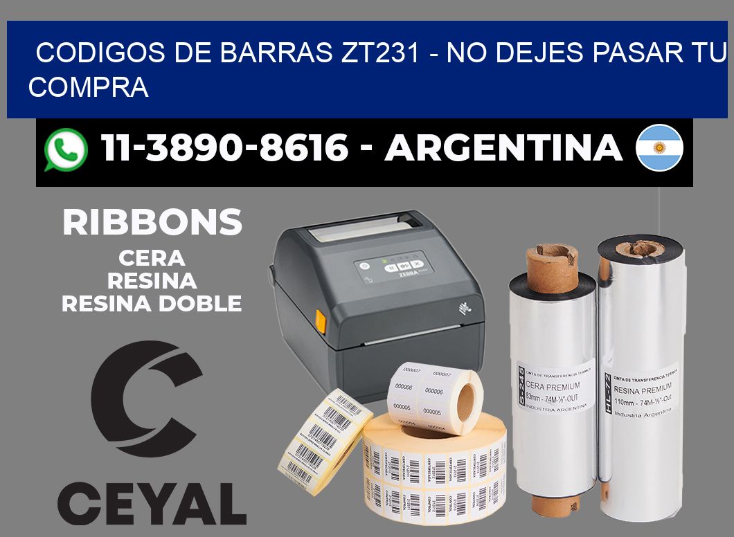 codigos de barras zt231 - No dejes pasar tu compra