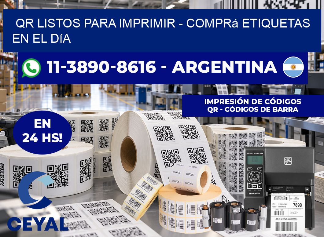 QR Listos para Imprimir – Comprá etiquetas en el día